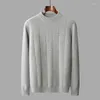 Men's Sweaters Autumn/Winter Pure Cashmere Clothing Round Neck Solid Color Thickened Pullover Light Luxury Breathable Sweater