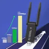 1300Mbps USB WiFi Adapter For PC Dual 5dBi Antenna Wireless Adapter For Desktop Laptop Compatible With Windows 10/7/8/8.1/XP