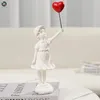 Decorative Objects Figurines Flying Balloon Girl Figurine Banksy Home Decor Modern Art Sculpture Resin Figure Craft Ornament Collectible Statue 230802