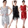 Abbigliamento da palcoscenico Abiti da ballo per donne da ballo latino Abito da sera Abito da salsa Set di costumi con collana Abiti da ballo con paillettes per ragazze