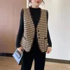 Women's Jackets Checkered Vest 2023 Spring And Autumn Korean Versatile Sleeveless Coat Top Fashion