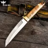 PCS GB G1500 Survival Straight Knife Titanium Coated Drop Point Blade Outdoor Camping Vandring Huntiska Tactical Knives With Kydex