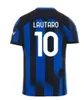 バレラサッカージャージLUKAKU VIDAL 23 24シャツキットJ.Correa Calhanoglu Gagliardini Correa Inters Milans Uniformsフットボールシャツ男性キッズキットEqupment