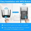 1PC WIFI Extender Booster Repeater dla urządzeń na świeżym powietrzu, 1200 Mb / s i 45+, WiFi 2,45 GHz Dual Band WPS Sygnał WPS Silna przenikliwość, 360 ﾰ Zakres 360 ﾰ