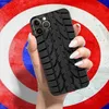 Cas de téléphone portable Roue Pneu Tread Stripe Noir Pour iPhone 13 12 11 Pro Max Mini X XR XS Max SE 5 5s 6 6S 7 8 Plus Étui de téléphone Carcasa Coque noire L230731