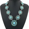 Choker Arrival Vintage Alloy Synthetic Turquoise Necklace Fashion Jewelry Women