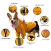 Roupa para cachorros à prova d'água capa de chuva para cães macio PU com capuz para animais de estimação roupas para cachorros pequenos com arnês com zíper Chihuahua Yorkies