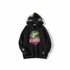 A Bathing Ape Autumn New Autumn and Winter Teenage Letter Camo Print Pullover Sweater Bathing Ape Hooded