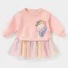 Meisjes Jurken Beer Leider Meisjes Prinses Patchwork Jurk 2023 Mode Feestkostuums Kinderen Bowtie Casual Outfits Baby Mooie Pakken voor 2 7Y 230802