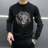 Men's Sweaters Winter Warm Sweater Hip Hop Diamond Pattern Solid Color Cashmere Pullover Knitted Handsome Tops