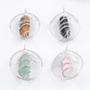 Pendant Necklaces Natural Opal Rose Quartz Stone Wire Wrap Tree Of Life Charm Jewelry Wholesale 4Pcs/Lot TBN554