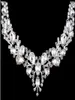 Necklace Earrings Set Imitation Jewel Bridal Accessories Two-piece High-grade Electroplated Alloy Jewelry For Woman