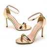 Dress Shoes 11cm Plus Size 35-44 Summer Square Toe Slingbacks Women Gold Sexy High Heels Party Thin Sandalias De Mujer