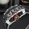 Модные мужские часы Высококачественные ретро-миллевые Quartz Watch Chater Chacte Chronograph Начальные часы многоцветные резиновые ремешки спортивные браслеты-брасы браслет мужского брака браслет 80#