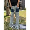 Jeans da uomo Y2k vestiti high street lavaggio jeans con zip a fessura personalità di nicchia da uomo e da donna serpente con pantaloni ricamati pesanti farfalla 230801