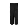 Men's Pants 3D Pockets Silhouette Black Baggy Cargo For Men Straight Vintage Pantalones Hombre Casual Trousers Oversized Loose Overall