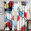 Curtain Abstract Art Modern Simple Ring Black And White Face Thin Windows Curtains For Living Room Bedroom Decor 2 Pieces