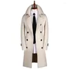 Trench Coats Masculino Casaco Primavera Outono Trespassado Moda Britânica Magro Negócios Casual Roupas Curtas Casaco Masculino Azul Preto