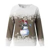 Sweat à capuche femme femme col rond sweat décontracté Harajuku Streetwear ample noël vert bonhomme de neige imprimé hauts pullover