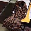 Luxe Designer Sjaals Dames Gebreide Sjaal Winter Wraps Warme Sjaal Pashmina Glad en Dun Klassieke Dubbele Letter Vintage Heren Sjaal Bruin 180*30