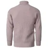 Men's Sweaters Autumn Winter Fashion Solid High Collar Long Sleeve Loose Warm Chunky Knitted Pullover Sweater Jumper Tops