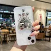 Cell Phone Cases Heart Diamond Make up Mirror Case For iPhone 7 8 Plus SE2 X Xs Max Xr 11 12 13 Pro 14 Pro Max Ultra Thin Soft Clear Back Cover L230731