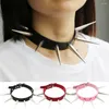 Choker Punk Big Spinulation Rivet Läderhalsband för kvinnor Egirl Rock Gothic Torques Fashion Stud Spike Neck Collar Smycken