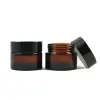 Zwart Deksel 5G 10G 15G 30G 50G 100G Cosmetische Potten Verpakking Flessen Groothandel Bruin amber Glas Crème Fles Jar Nnd