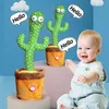 Dekorativa föremål Figurer Dancing Cactus Repeat Talking Toy Song Högtalare Wriggle Sing Talk Plushie fyllda leksaker för Baby Adult 230802