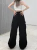 Damenhosen Y2K Streetwear Vintage Chic Cargo für Frauen Hohe elastische Taille Breites Bein Gerade Hose Punk Weibliche Joggerhose 230801