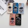Cell Phone Cases Luxury Astronaut Bracket Plating Case for iPhone 13 12 11 Pro Max for iphone13 12 Mini Xs Max XR SE 7 8 Plus 12pro Cover Holder L230731