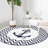 Carpets Nautical Circular Carpet for Living Room Anti Slip Bedside Area Rug for Bedroom Floor Mats for Home Room Decoration Aesthetic R230801