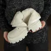 Boots Edeelvey 2023 Big Size 34-42 Äkta läder Snö Vinter Ankel Fashion Lace Up Nature Wool Keep Warm Women