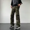 Pantaloni da uomo Pantaloni da uomo mimetici militari da combattimento Cargo casual in cotone con tasche multiple Hip Hop Streetwear Pantaloni lunghi dell'esercito