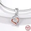 925 Sterling Silver Dangle Charm Unlimited Love Mom Heart to Heart Fashion Bead Fit Pandora Charms Bracelet DIY Jewelry Accessories