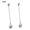 Dangle Oorbellen XLNT 2023 Koreaanse Gesimuleerde Parel Metalen Lange Tassel Drop Sweety Sieraden Voor Vrouwen Pendientes Gift