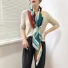 Halsdukar 130 cm kvinna halsduk paisley bälte färg bar mönster dam dekorativa wraps stora näsdukhalsskydd sjal twill siden