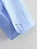 Chemisiers pour femmes Chemises TRAF Broderie Longue Chemise Femme Bleu Chemises Oversize pour Femme Manches Longues Découpées Femme Chemise Boutonnée Chemises et Chemisiers J230802