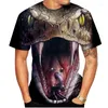 T-shirts pour hommes 2023 été noir serpent impression 3D T-shirts horreur Animal Streetwear hommes femmes mode surdimensionné col rond chemise hauts vêtements