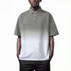 Chemises décontractées pour hommes été rue cravate teinture à manches courtes revers boutonné lâche t-shirt Streetwear vêtements de sport