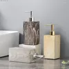 Dispenser di sapone liquido 500ml Imitazione inchiostro Texture Resina Bottiglia di shampoo Polsino Accessori per il bagno a mano Portatile