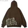 Sweats à capuche pour hommes Sweats Y2K Sweat à capuche Hip Hop Motif de dessin animé drôle Sweat à capuche rose 2023 Nouveau Harajuku Mode Casual Animation Vêtements Z230802