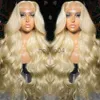 Human Hair Capless Wigs 30 40 Inch 613 Honey Blonde Color 13x6 HD Transparent Lace Frontal Body Wave Human Hair Wigs Remy 13X4 Lace Front Wig For Women x0802