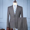 Herenpakken 2023 Mannen Lente Herfst Mode Pure Kleur Mens Business Formele Pak Jassen Mannelijke Bruidegom Trouwjurk Broek tweedelige Set C159