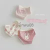 Panties Summer Baby Panties Cartoon Cute Pure Cotton Loose Pink Rabbit Print Underwear Baby Girls New Style Kids 3 Pieces Underpants x0802