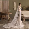 Veli da sposa 2023 2,3 metri Velo da sposa a uno strato con bordo in pizzo a pettine Avorio Appliqued Chapel Women Travel