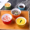 Set di stoviglie Creative Striped Small Baking Bowl Double Skin Milk Uovo al vapore Pudding Cup Stoviglie Posate riutilizzabili