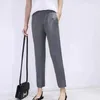 Pantaloni da donna Miyake Matita pieghettata Donna 2023 Estate Piedi piccoli aperti Sottile Casual Vita alta Tinta unita