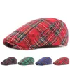 Gierige Rand Hoeden Denim Baret Caps voor Vrouwen Mannen Pet Vintage Unisex Jeans Baretten Krantenverkoper Hoed Lente Zomer Casual Verstelbare Plaid Hoeden J230802