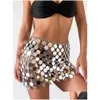Basic Casual Dresses Deat 2023 New Y See Through Colorf Chains Mini Skirt Womens Shiny Metalwork Aline Sequin Short Skirts 11xx0109 Dhgsx
